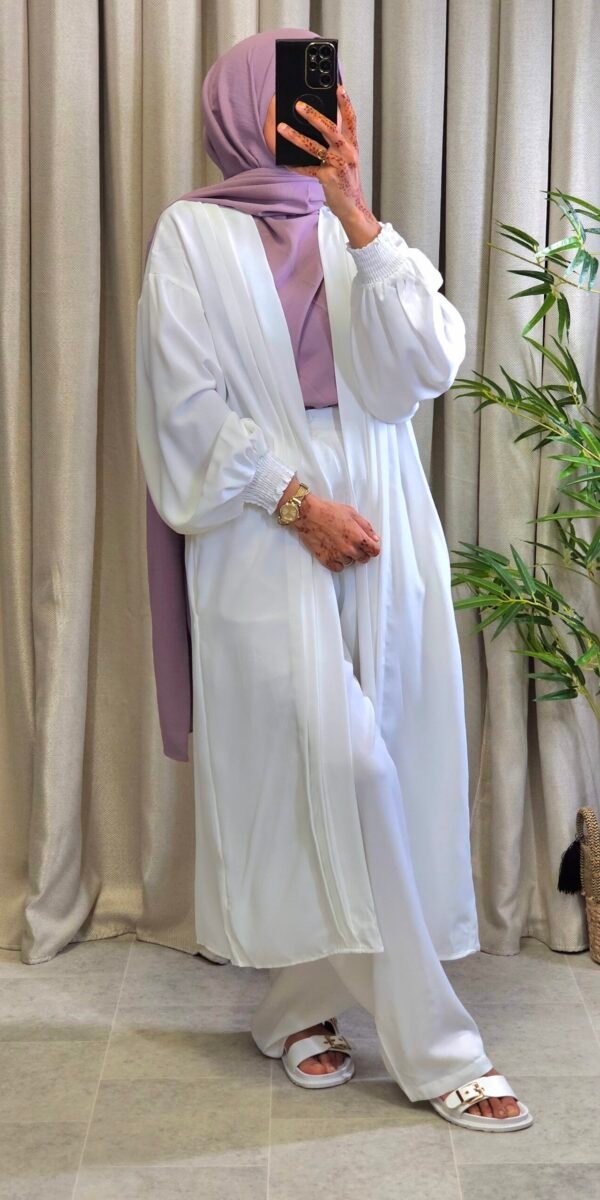 Ensemble kimono+ pantalon blanc