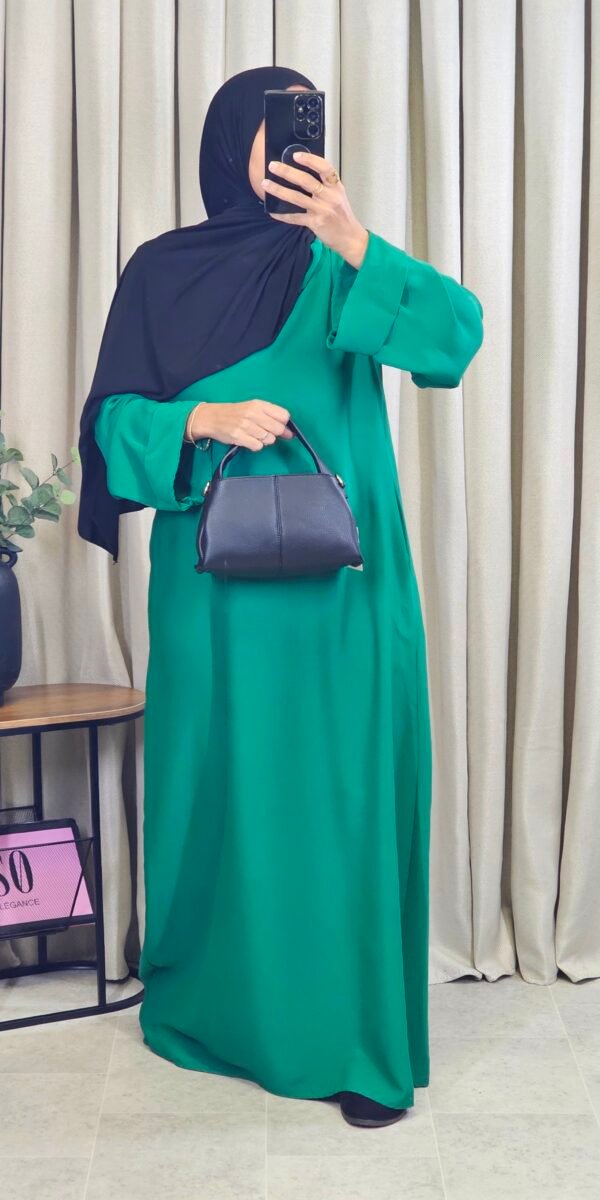 Abaya mastoura vert foncée