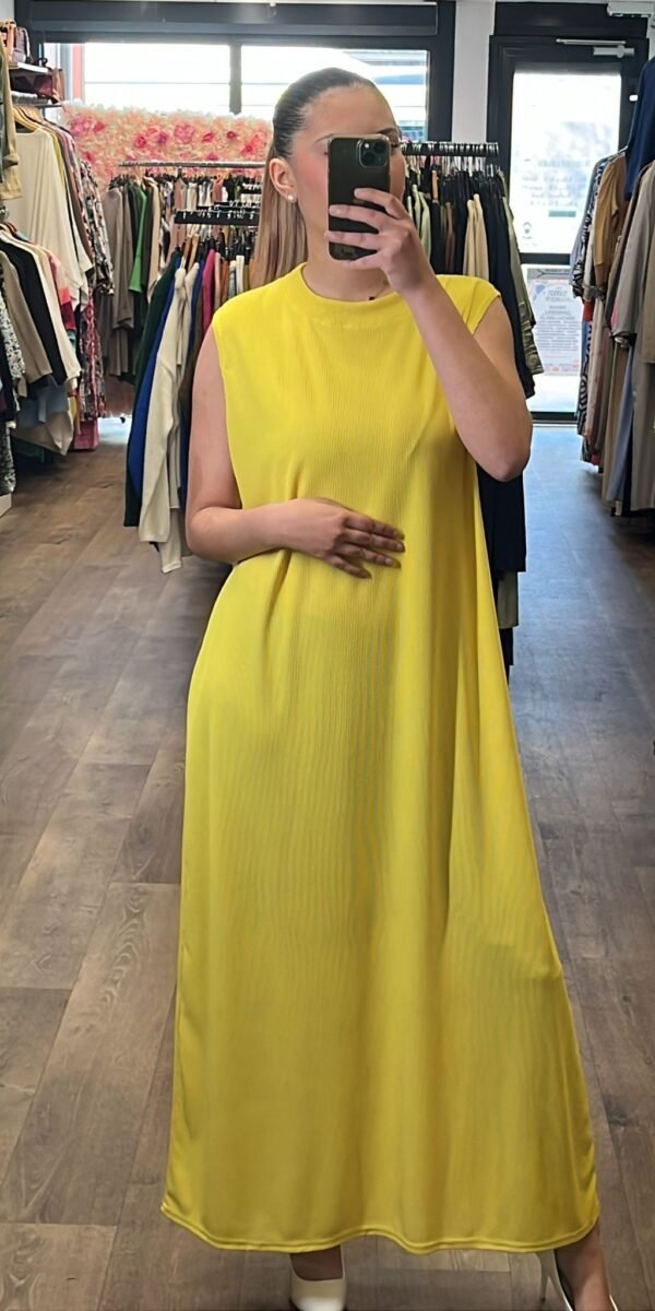 Sous robe côtelé Lina jaune