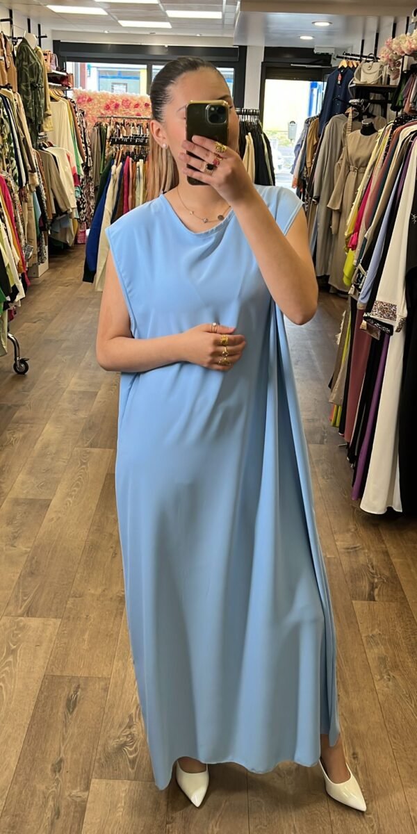 Sous robe soie de Médine bleu ciel