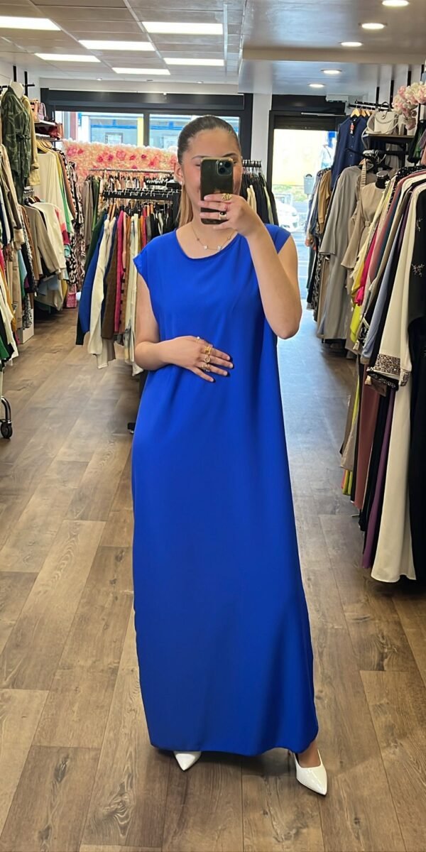 Sous robe soie de Médine bleu roi clair