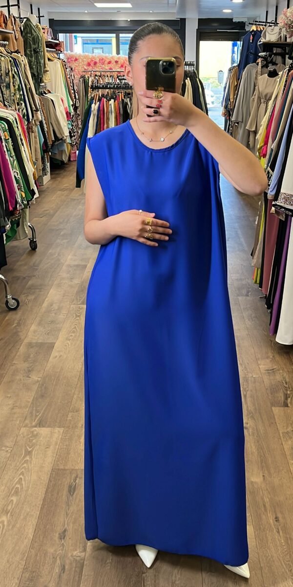 Sous robe soie de Médine bleu roi foncé