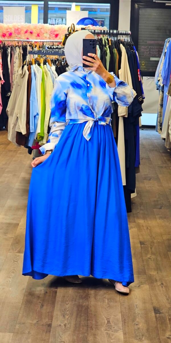 Chemisier imprimé bleu