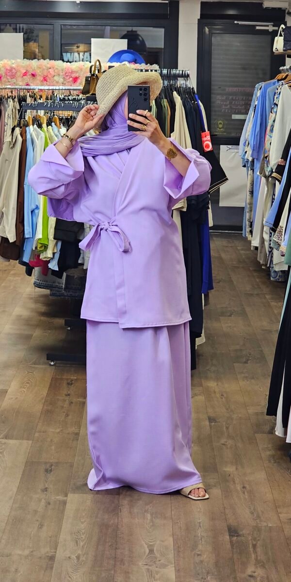 Ensemble- kimono jupe lila