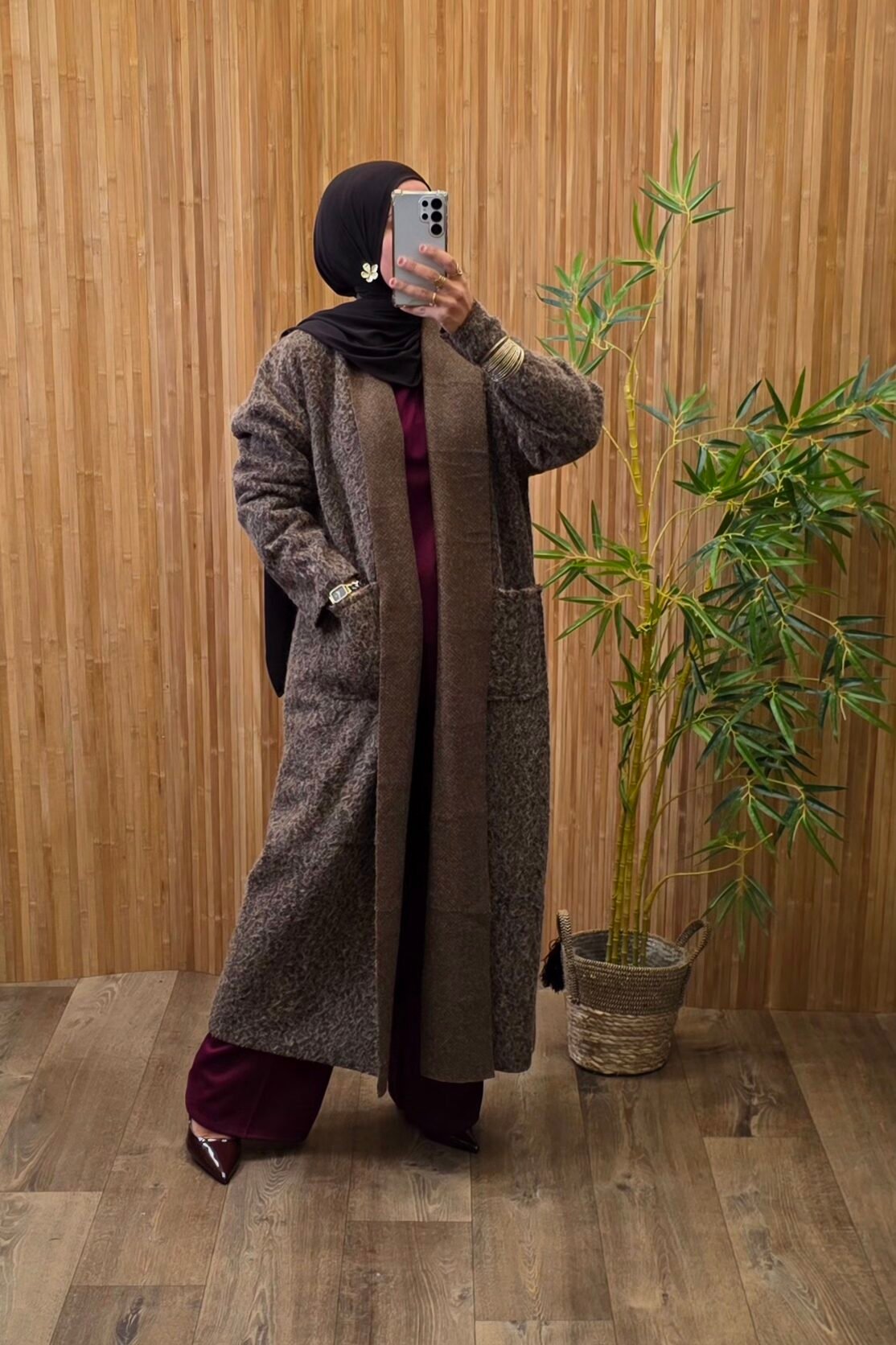 Manteau Nouara marron – Image 2