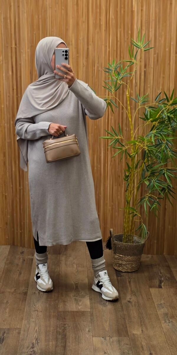Robe tunique taupe