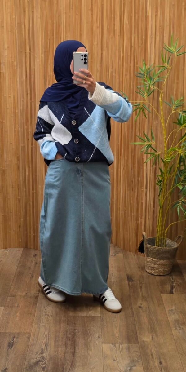 Jupe en jeans Safiatou bleue