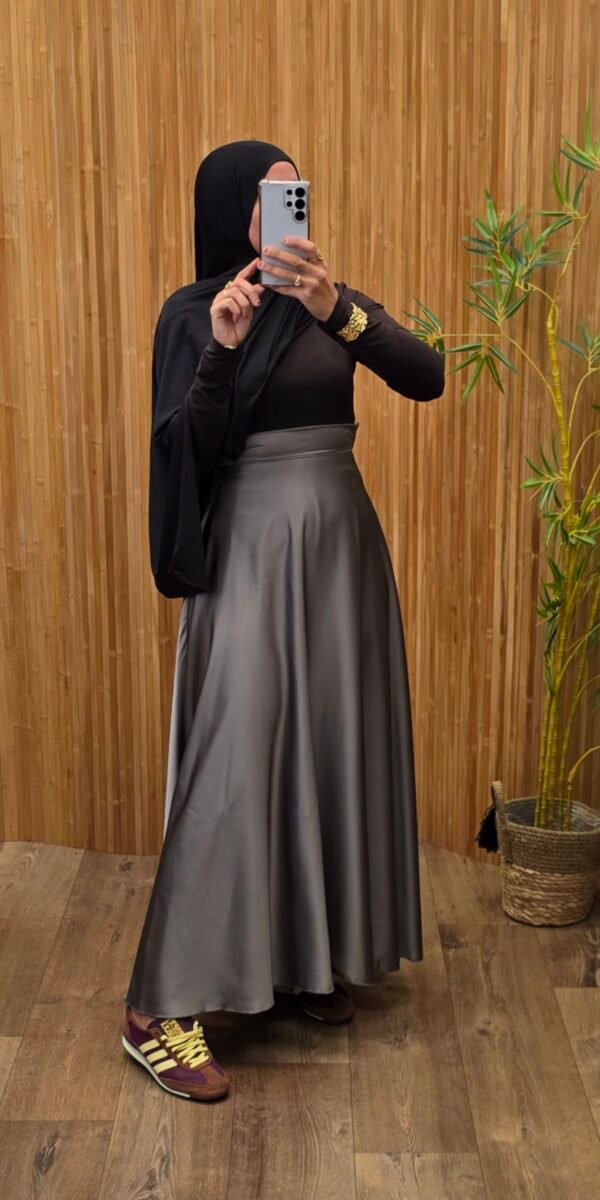 Jupe satinée umbrella taupe