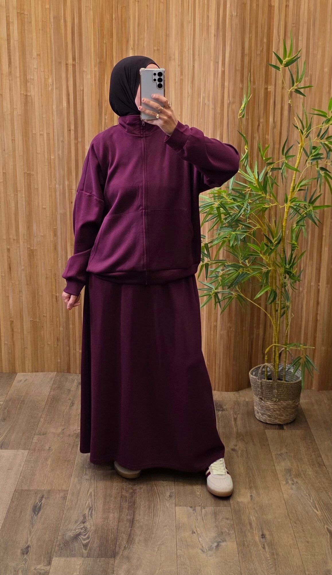 Ensemble jupe sportswear prune – Image 2