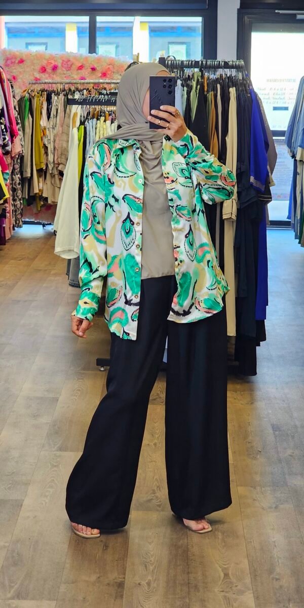 Chemisier imprimé vert