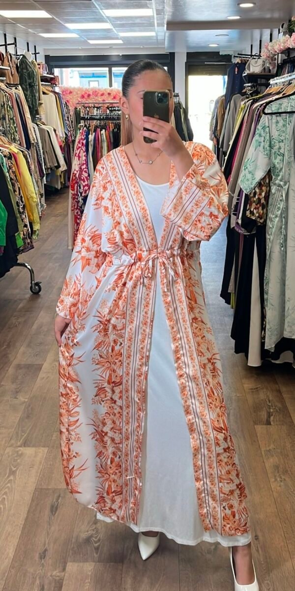 kimono imprimée orange