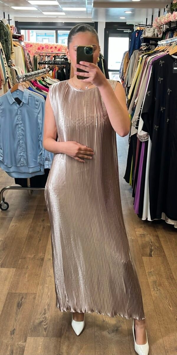Sous robe plissée taupe