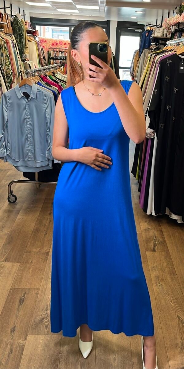 Sous robe viscose bleu roi