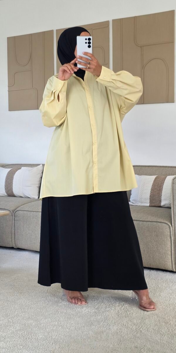 Chemise longue oversize jaune