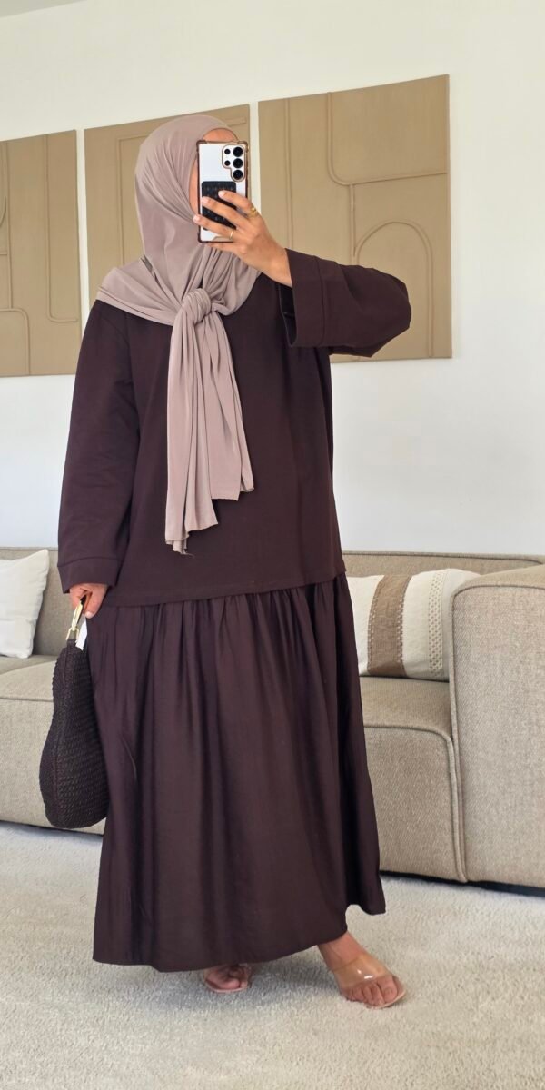 Robe longue bi-sweat choco