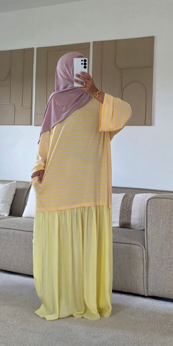 Robe longue sweat marin jaune