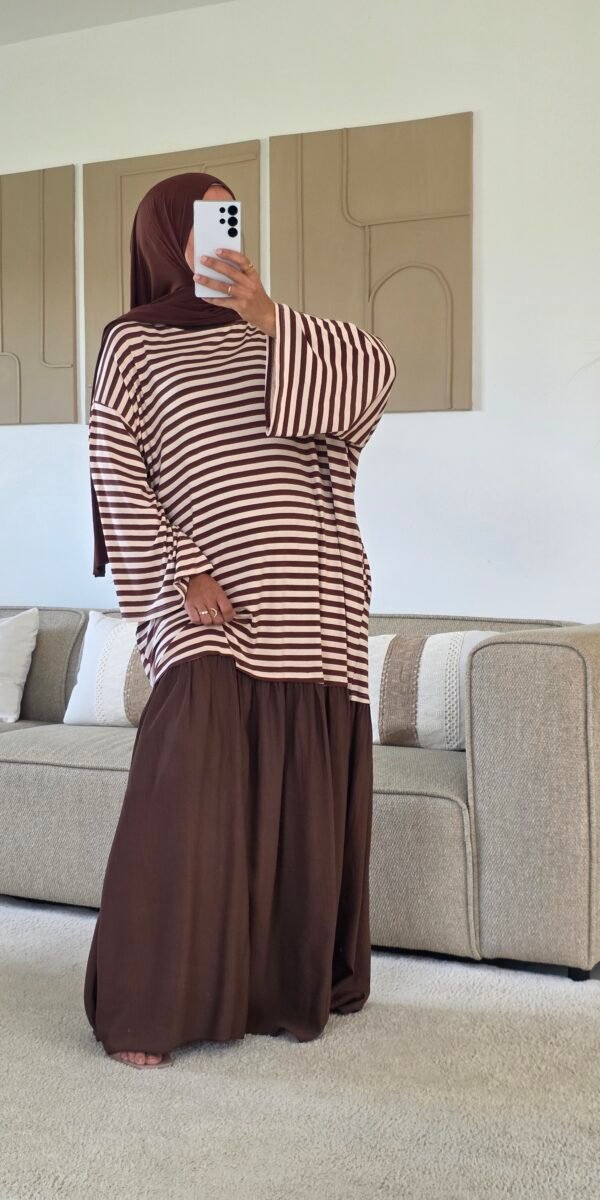 Robe longue sweat marin choco