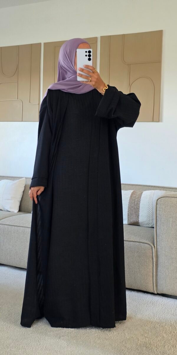 Ensemble kimono et sous abaya noir