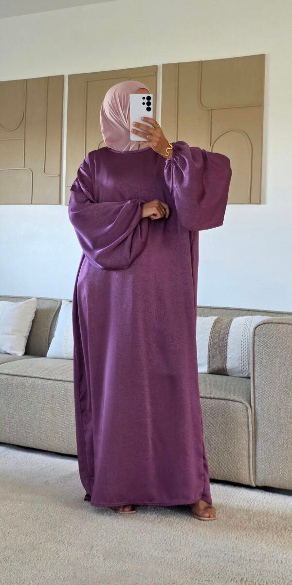 Abaya mastour prune