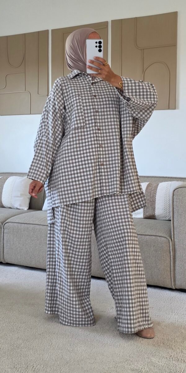 Ensemble vichy taupe