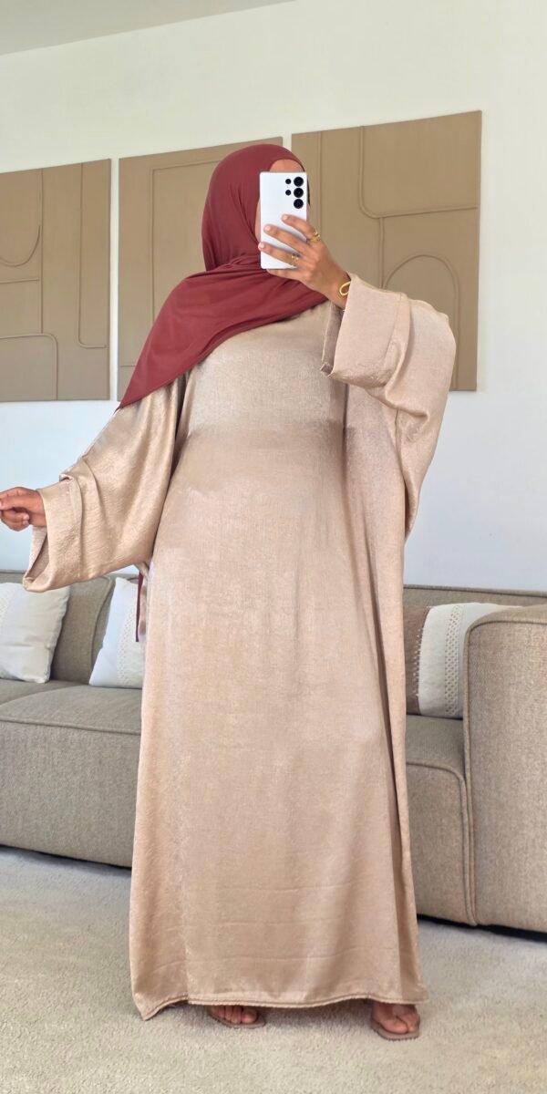 Abaya papillon Suza beige