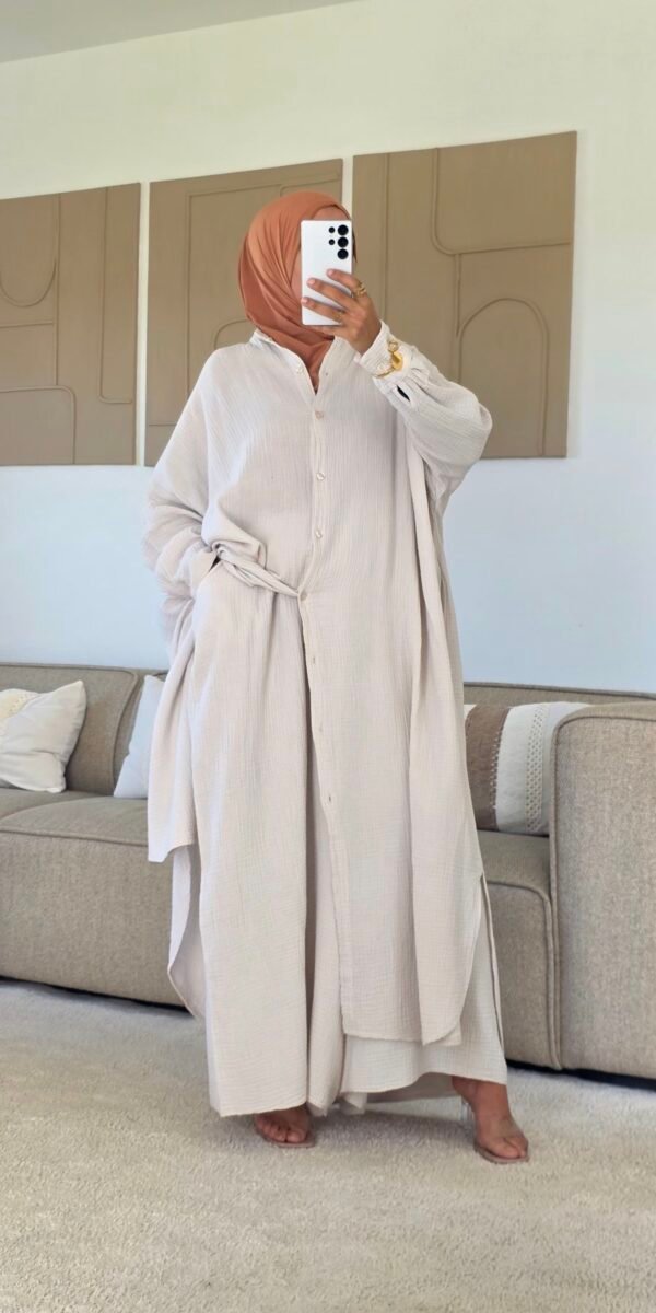 Ensemble gaz de coton beige