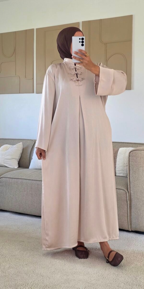 Robe longue Mao beige