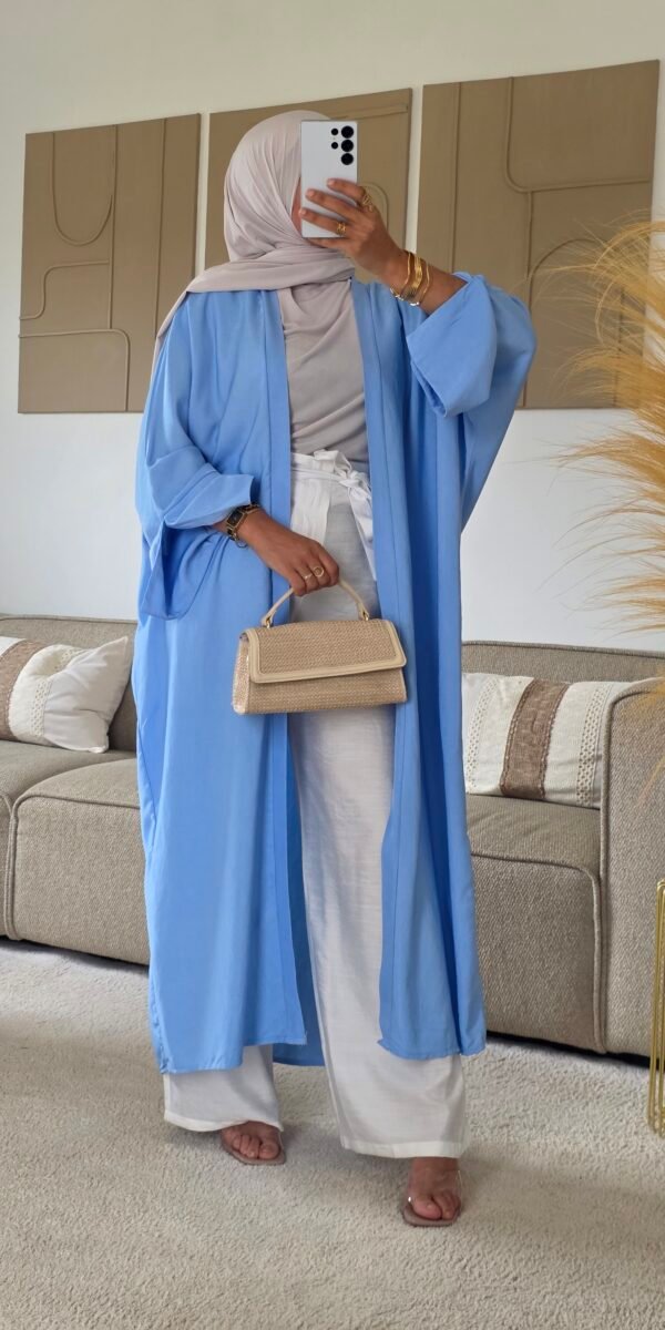 Kimono long bleu ciel