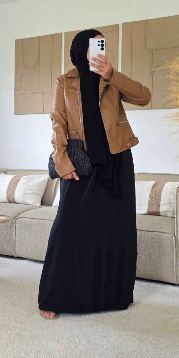 Veste simili cuir camel