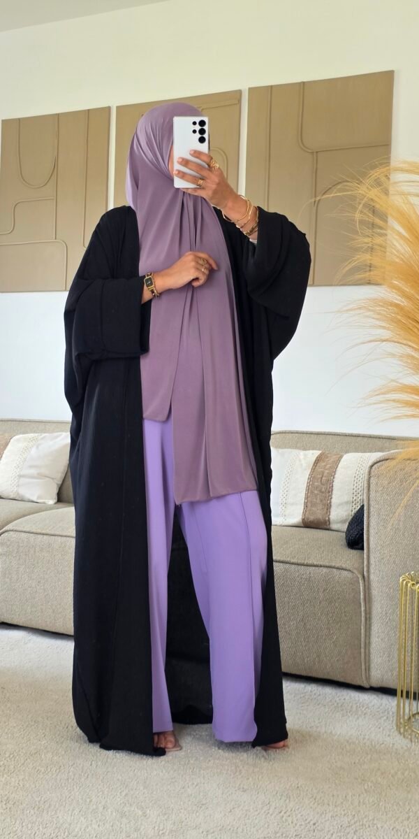 Kimono basic gaufré noir