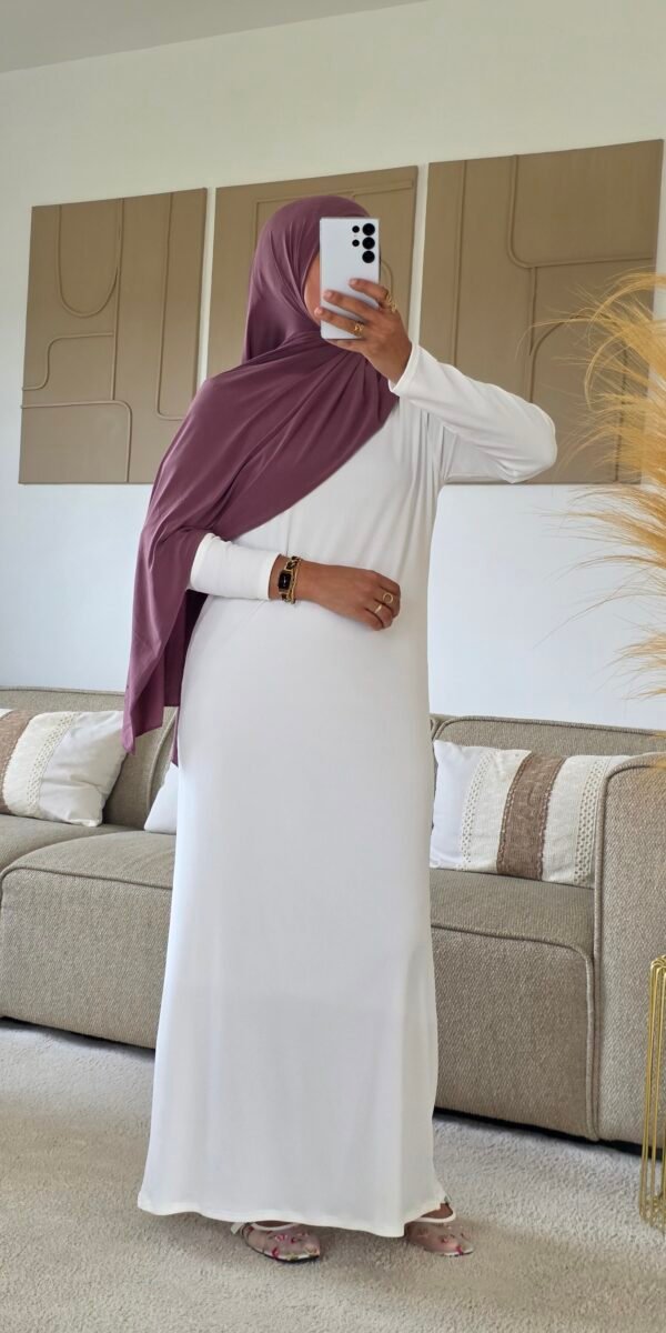 Robe longue côtelé blanche