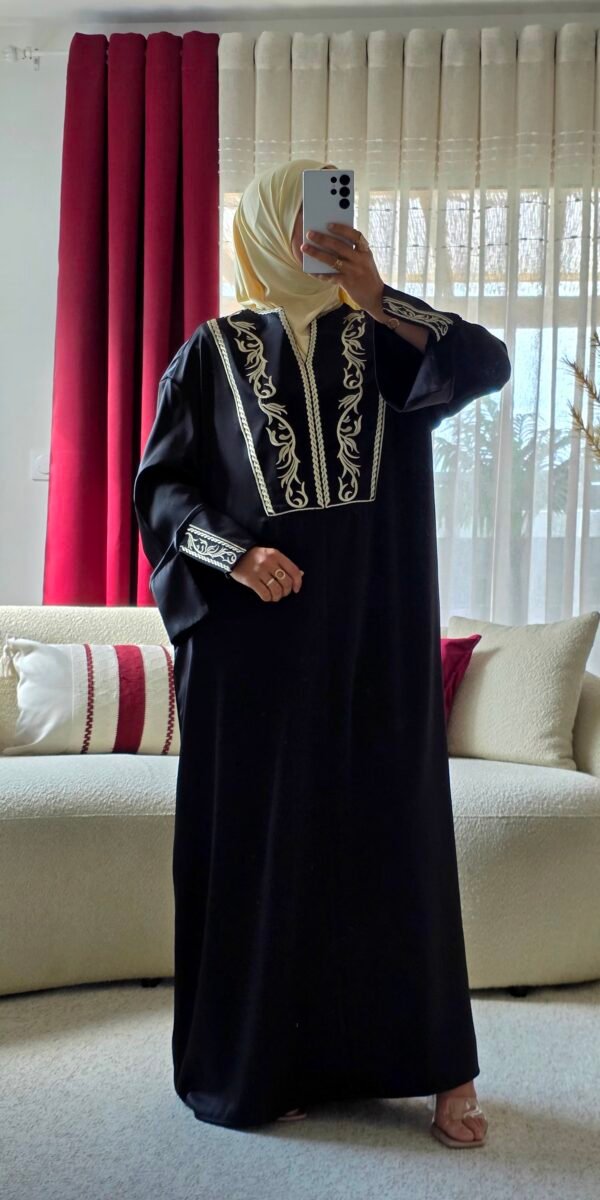 Abaya brodé noire