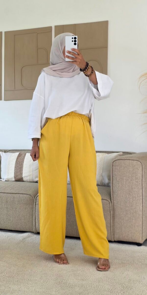 Pantalon large jaune