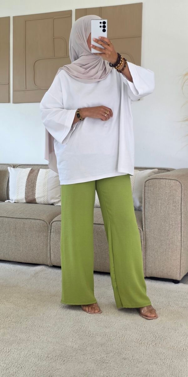 Pantalon large vert