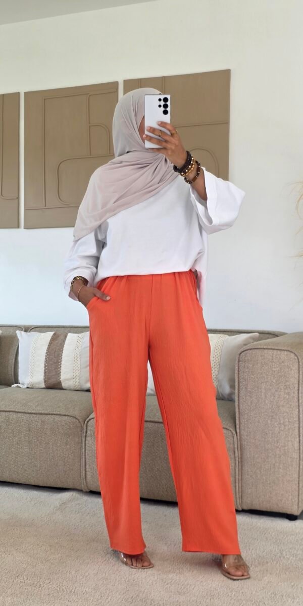 Pantalon large orange