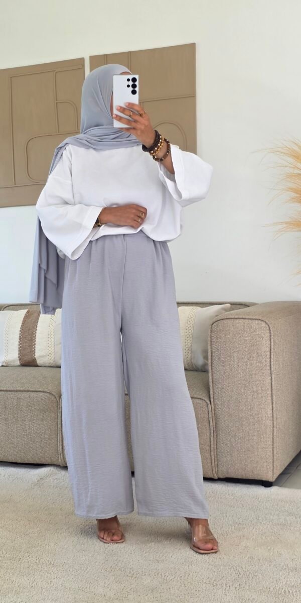 Pantalon large gris