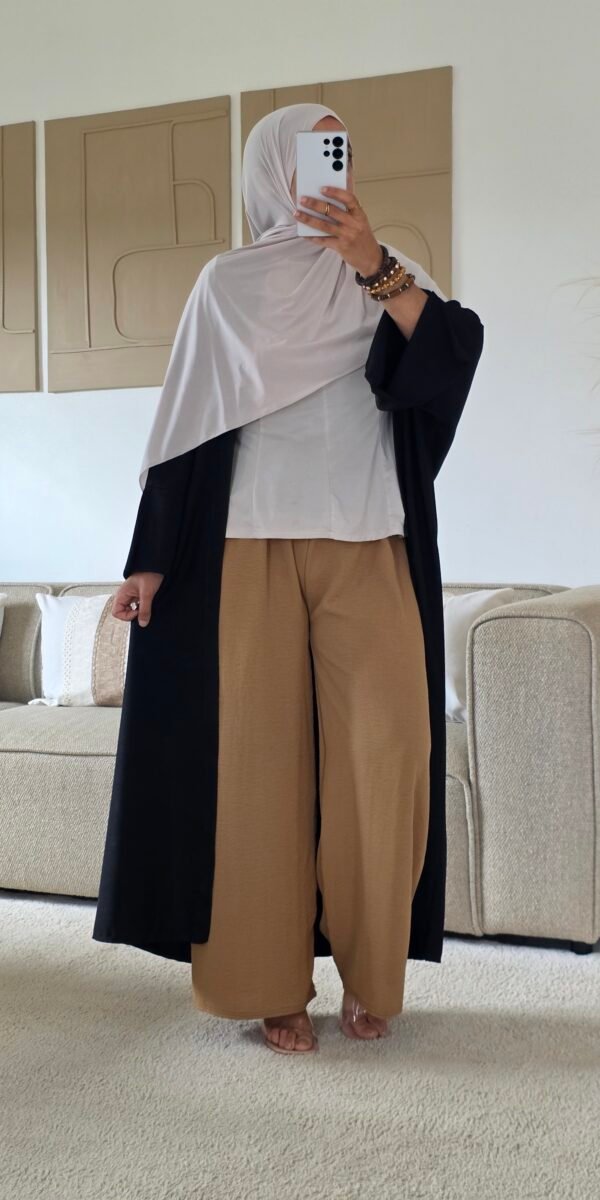Pantalon large camel
