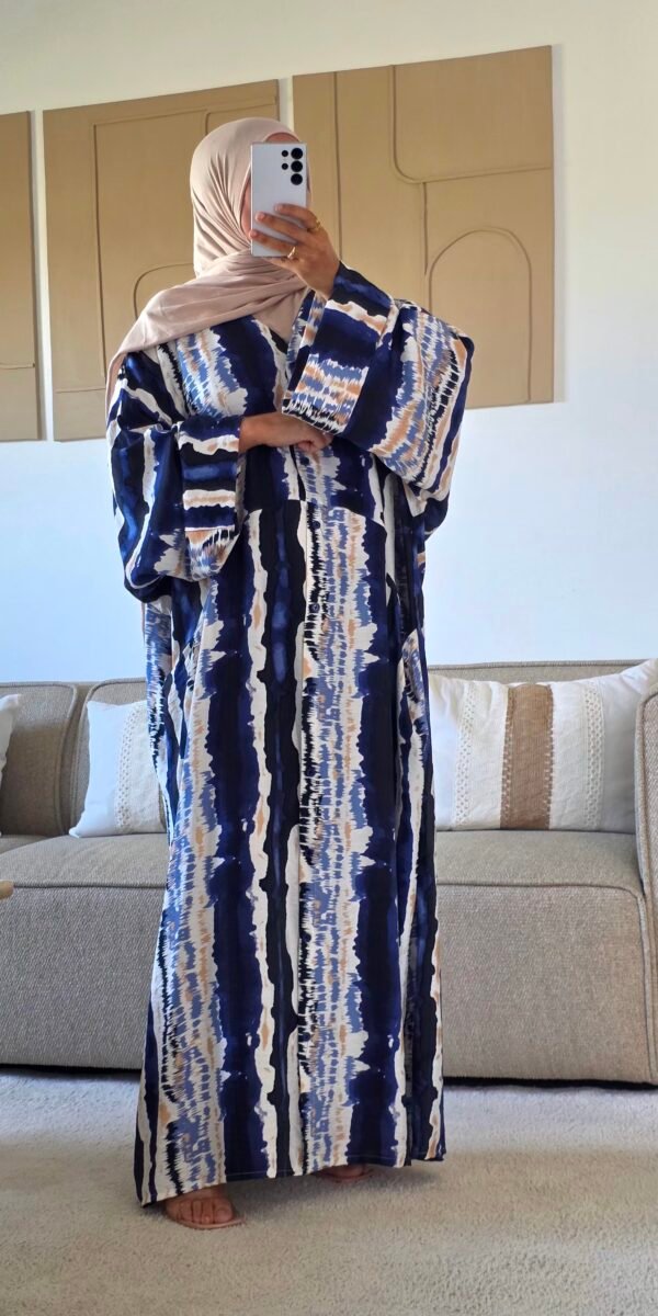 Robe longue chemise bleue