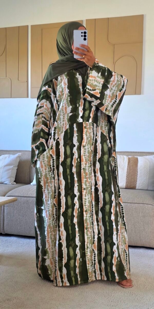 Robe longue chemise kaki