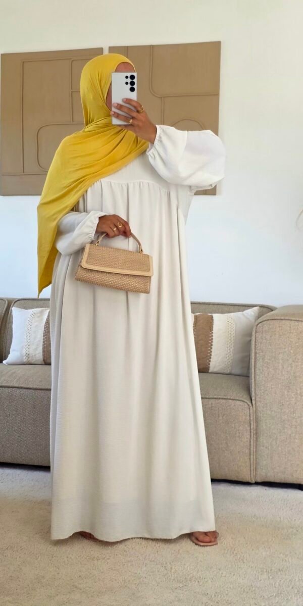 Abaya basic jazz blanche