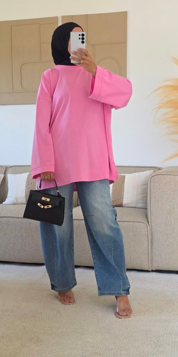 T-shirt oversize Mola rose