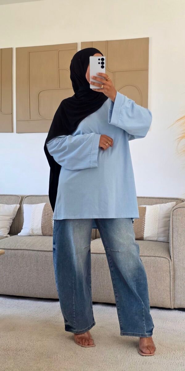 T-shirt oversize Wina bleu