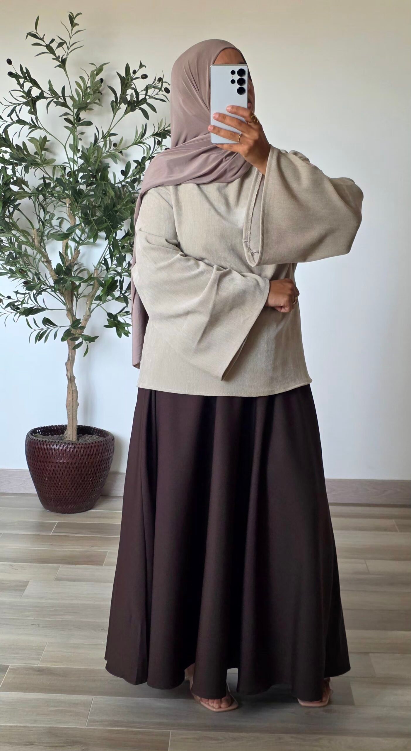 Blouse en velours crème – Image 4