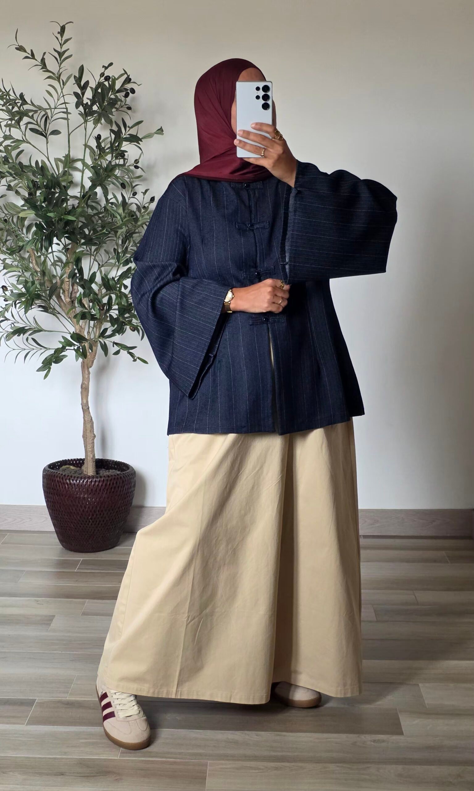 Tunique bleu marine à rayures – Image 3