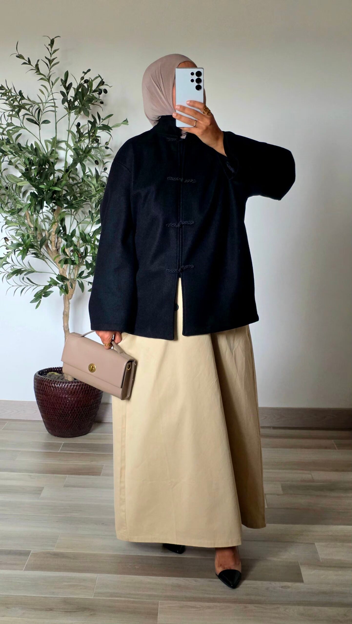 Manteau court noir à brandebourgs chinois – SO ELEGANCE