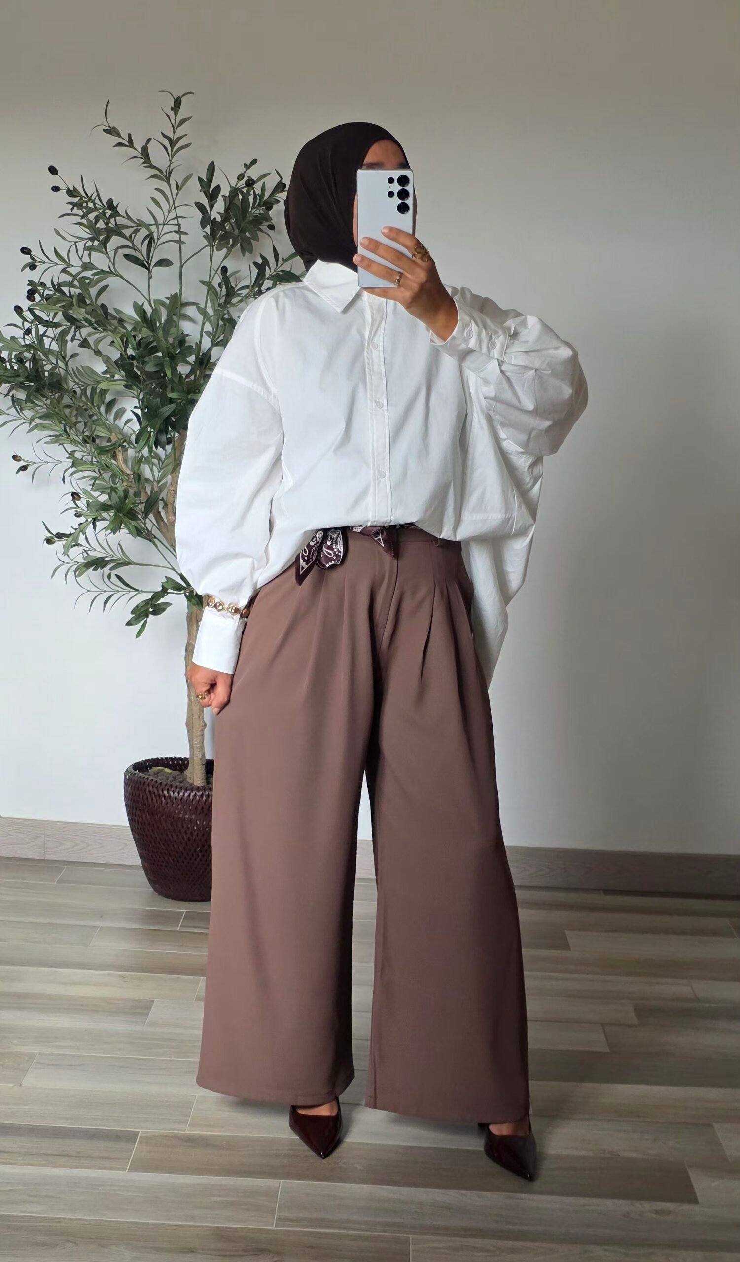 Pantalon large avec ceinture – – Image 3