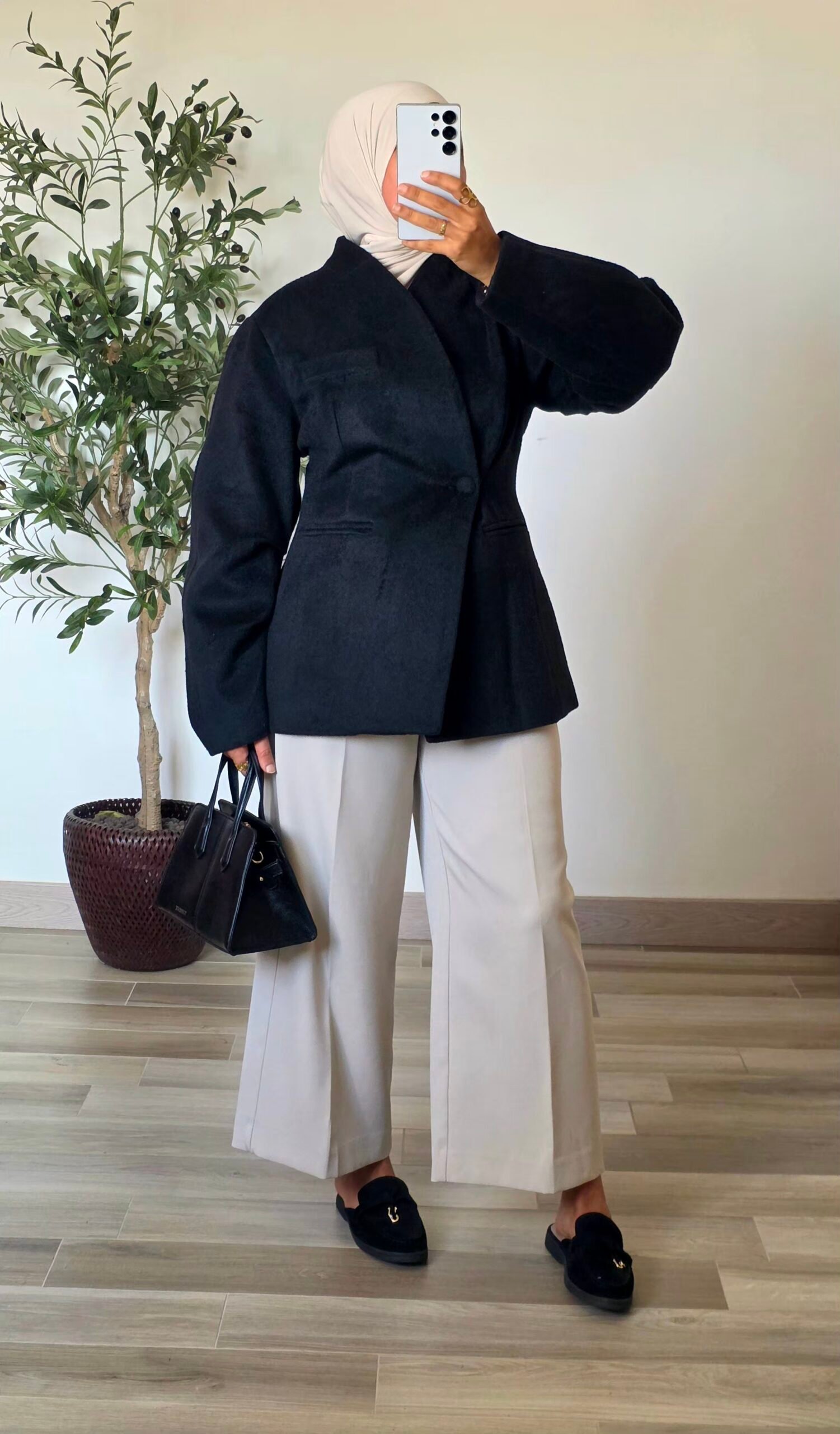 Manteau blazer – noir – Image 2